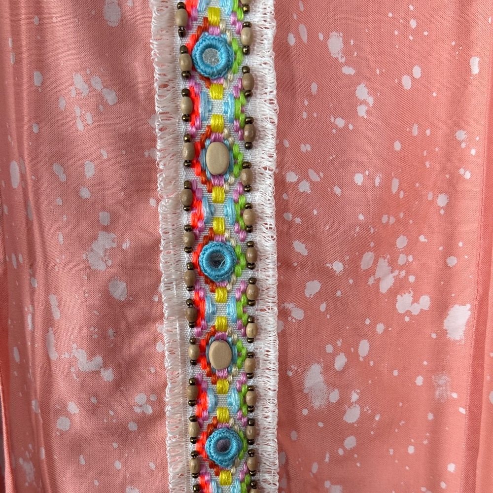 Skemo Coral Tunic with Colorful Embellishments and Tassels - Picture 4 of 8